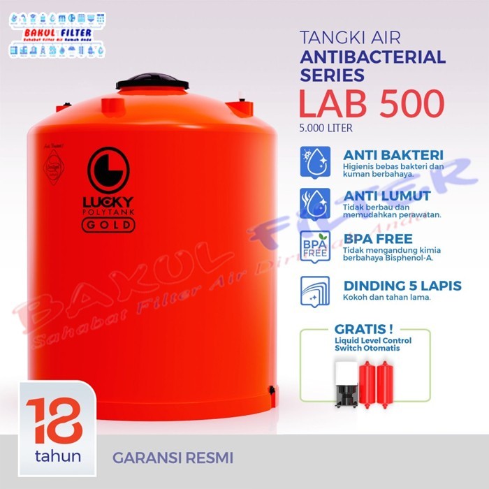 Tangki / Toren Air Antibakteri Lucky 5000 liter (LAB 500)