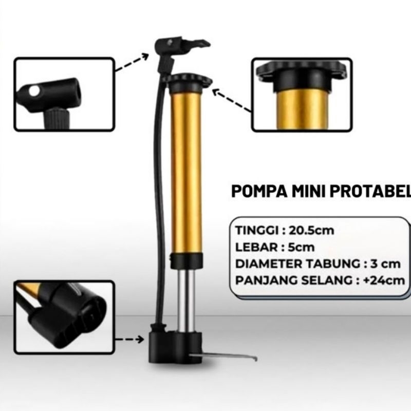 Pompa Mini Portable Bisa Untuk Pompa Bola Ban Sepeda Motor Dan Lain-Lain