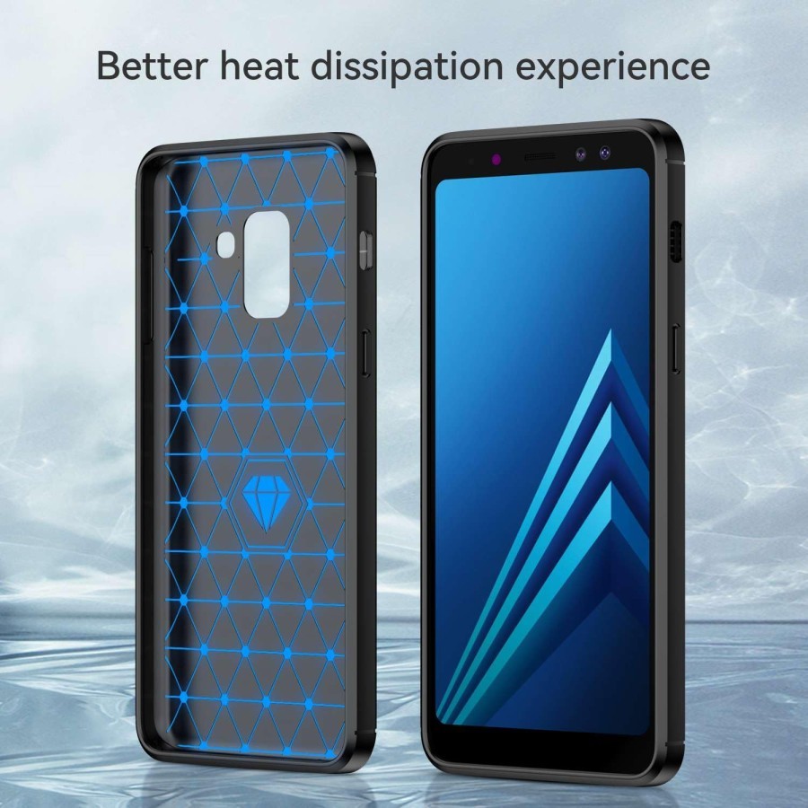 BIG SALE CASE SAMSUNG A8 2018 / A8 PLUS / A6 2018 / A6 PLUS RUGGED CARBON ARMOR ANTI SHOCK PROOF