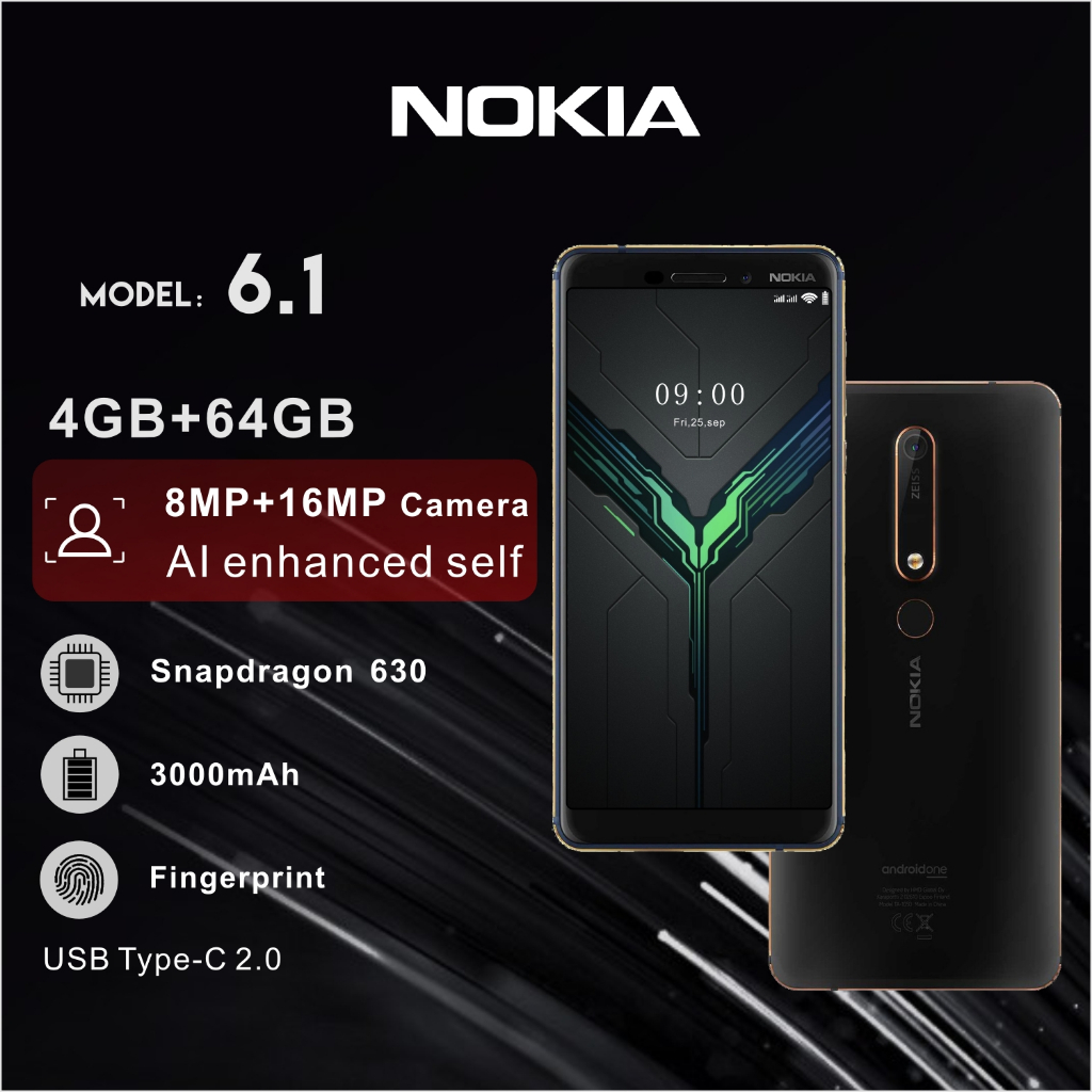 Nokia 6.1 / 4GB+64GBRom / 24MP Camera /handphone android 4G  /HD+5.5inch hp murah /garansi