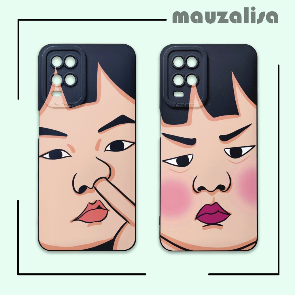 Softcase Oppo A54 A16 A53 A33 Gambar Muka Lucu - Casing Motif Gemoy - Case Pro Camera