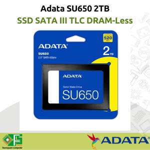 ADATA SU650 SSD 2 TB Sata III TLC DRAM-Less Resmi