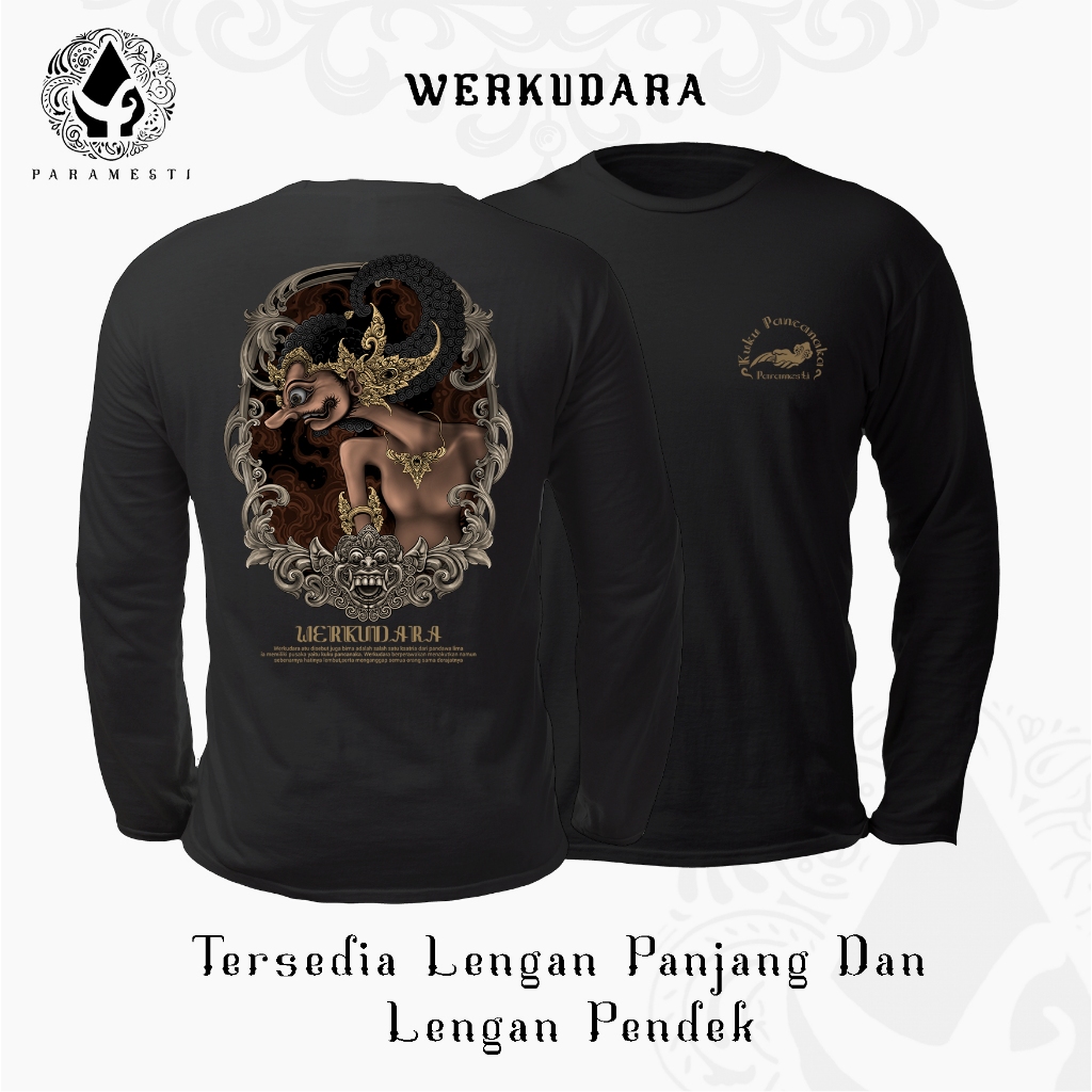 Paramesti Kaos Kos Jawa Werkudara Budaya Wayang Distro Pria Jawa Big Size Oversize Jumbo Pria lengan