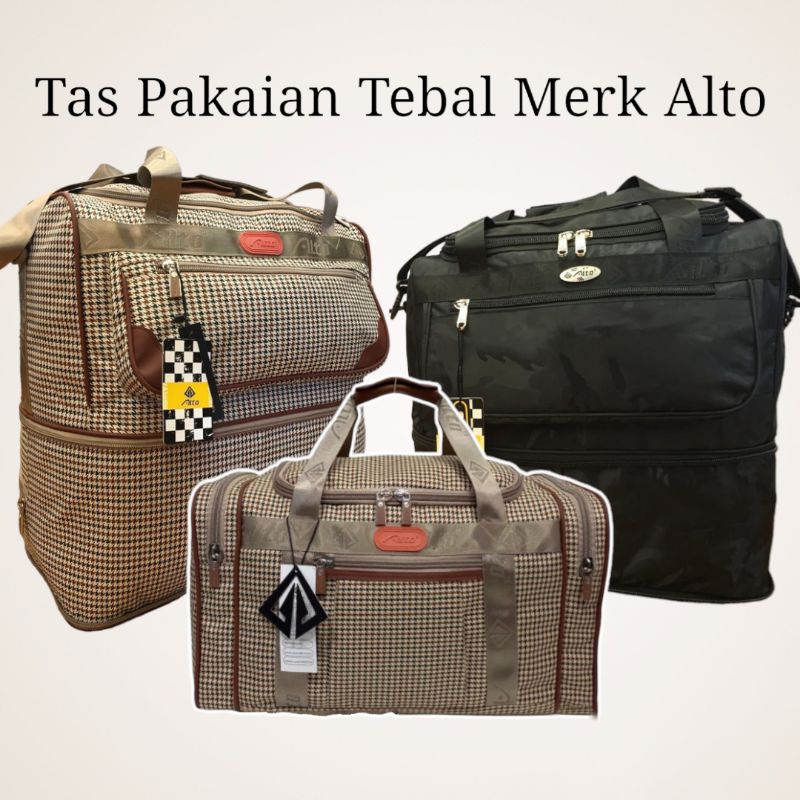 Travel Bag Lipat Alto/ Tas Pakaian Alto Motif Kotak-Kotak 2 Tingkat / Travel Bag ALTO / Tas Jinjing 