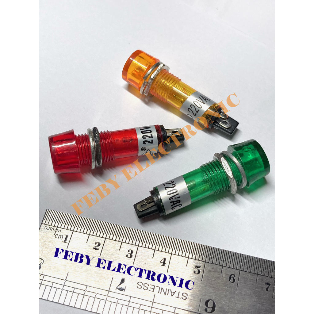 PILOT LAMP LAMPU PILOT Kecil PANEL INDIKATOR 220 Volt AC
