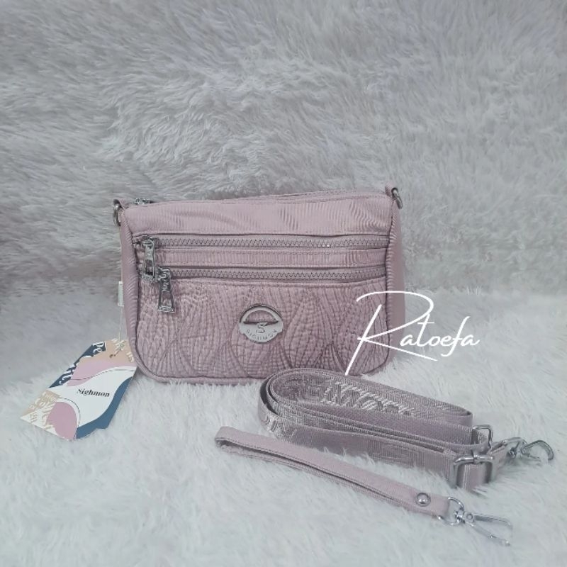 TAS SIGHMON - Tas Selempang Sighmon Pink - Free Dompet Tas Mini