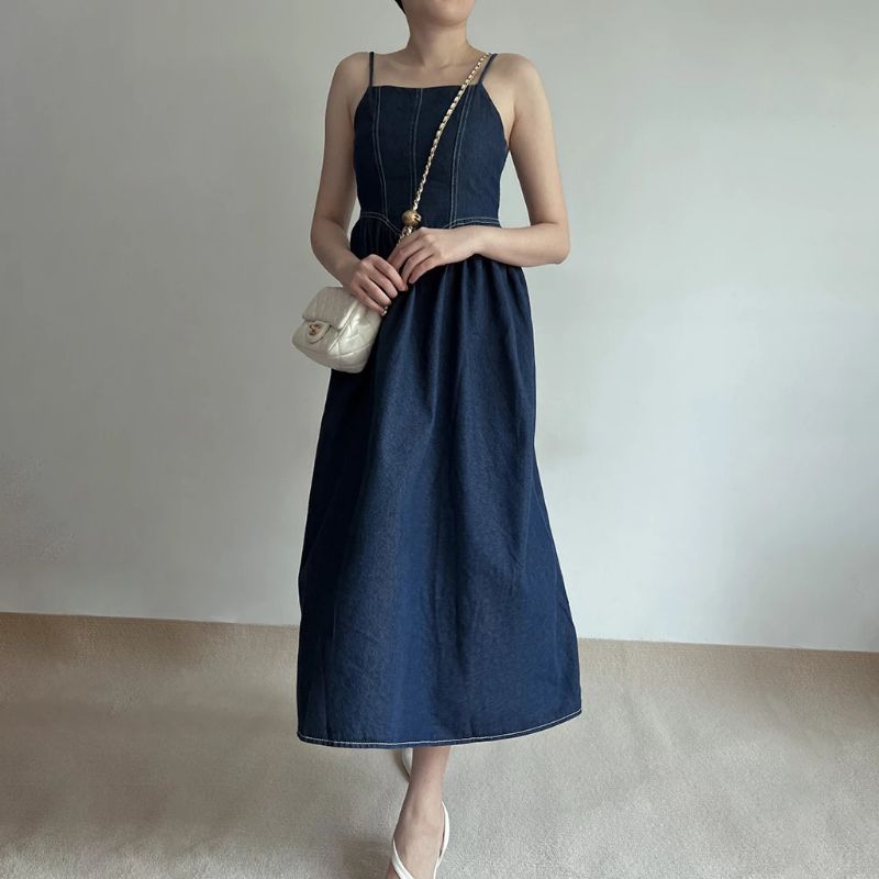LILYASTORE-OVERALL DENIM DRESS-HIJAB FRIENDLY