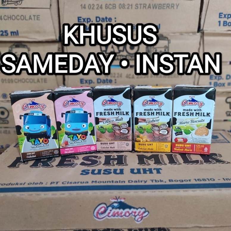 

1 DUS SUSU CIMORY UHT FRESH MILK 125ml / 125 ml 1 KARTON SAMEDAY INSTANT Ready ㄏ■