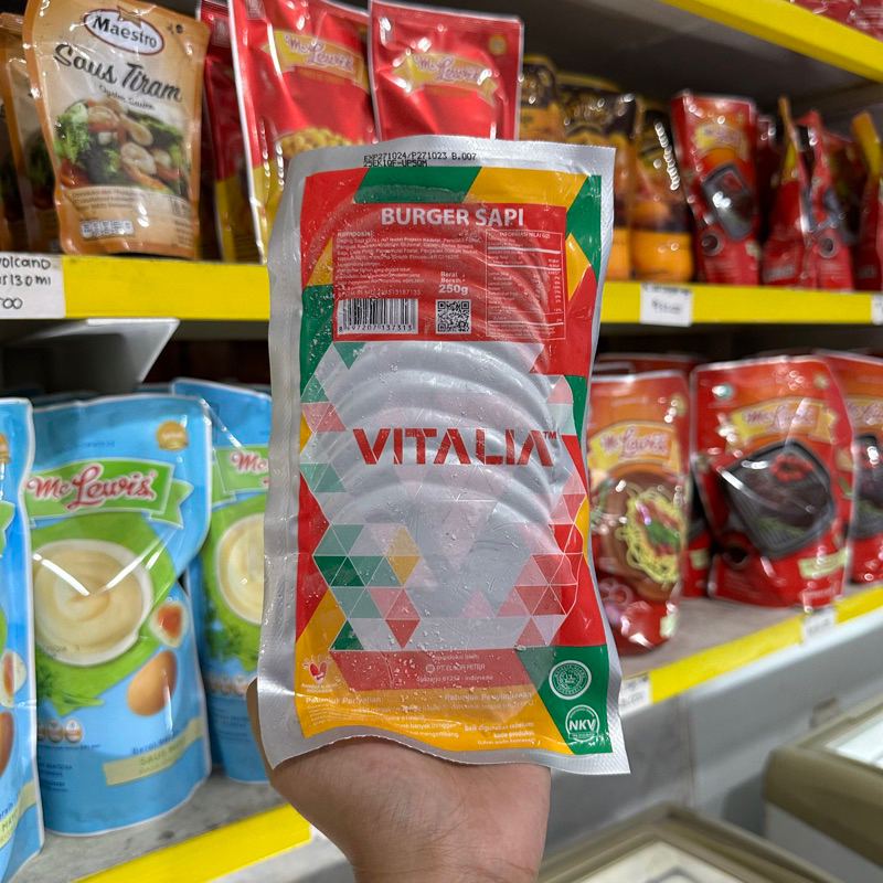 

Vitalia burger sapi jumbo 250g isi 10