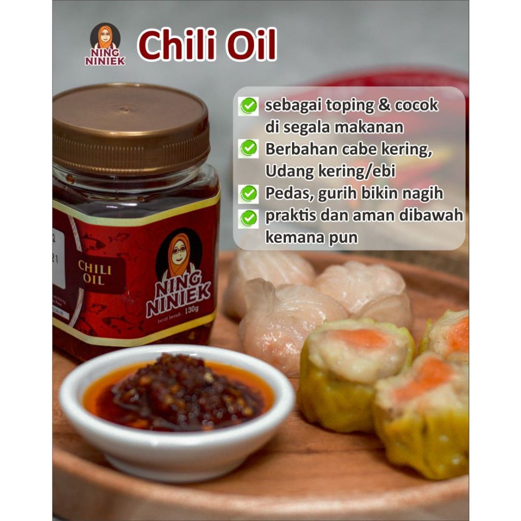 

chili oil ning niniek/chili oil/sambal instan/minyak cabe