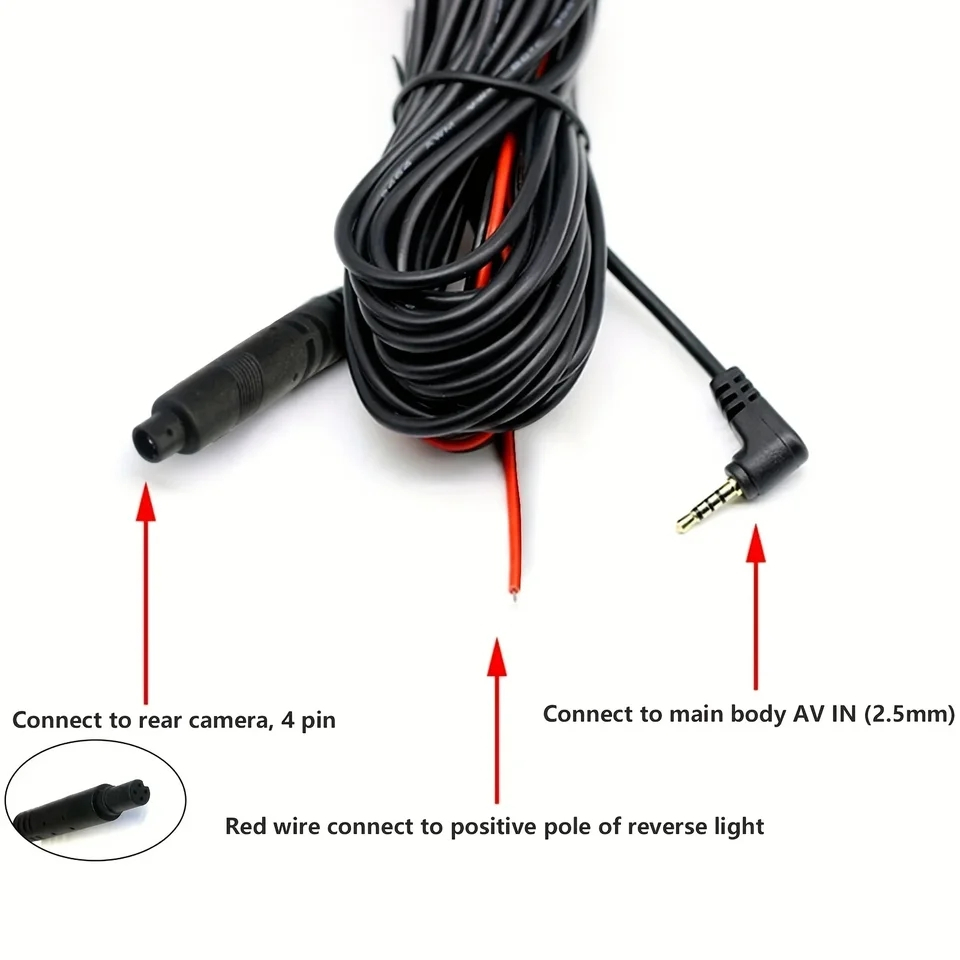 MH - Kabel Dashcam 10meter 4pin / 5pin Kabel Kamera Belakang Mobil Dvr