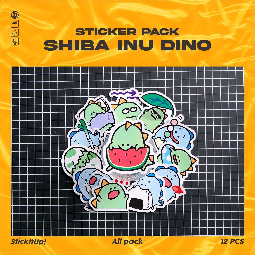 

COD✨ StickItUp Stiker Pack Kartun Hewan Shiba Inu Dinosaurus Lucu Keren Untuk Koper Laptop Skateboard