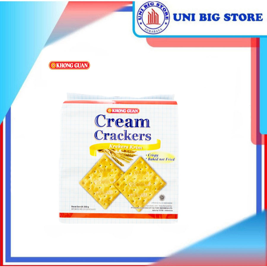 

Khong Guan Cream Crackers 300 gram Gaben Biscuit Gabin Bickuit