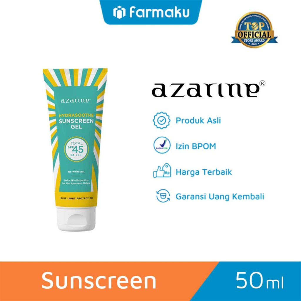 	 Azarine Sunscreen Gel Hydrasoothe SPF45 Tube 50 ml	