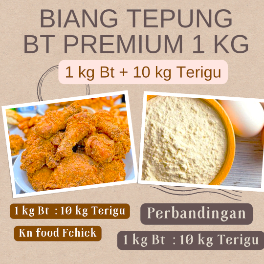 

Biang Tepung Ayam Premium 1Kg - Bumbu Inti Tepung.