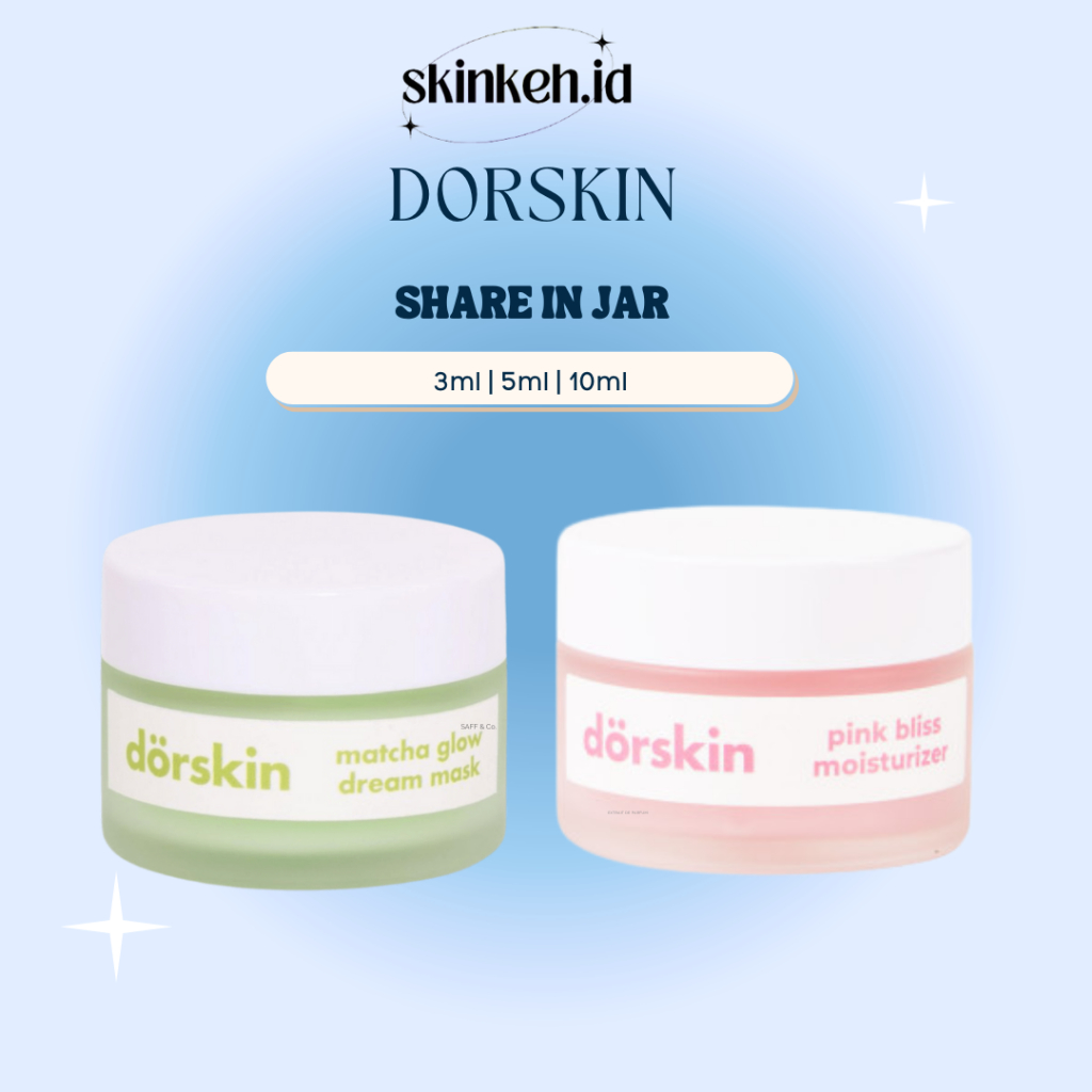 [SHARE IN JAR] DORSKIN MATCHA GLOW DREAM MASK || PINK BLISS MOISTURIZER