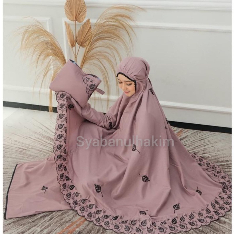 Mukena Dewasa Khodijah Mukenah Khadijah Bordir Motif Daun Jumbo