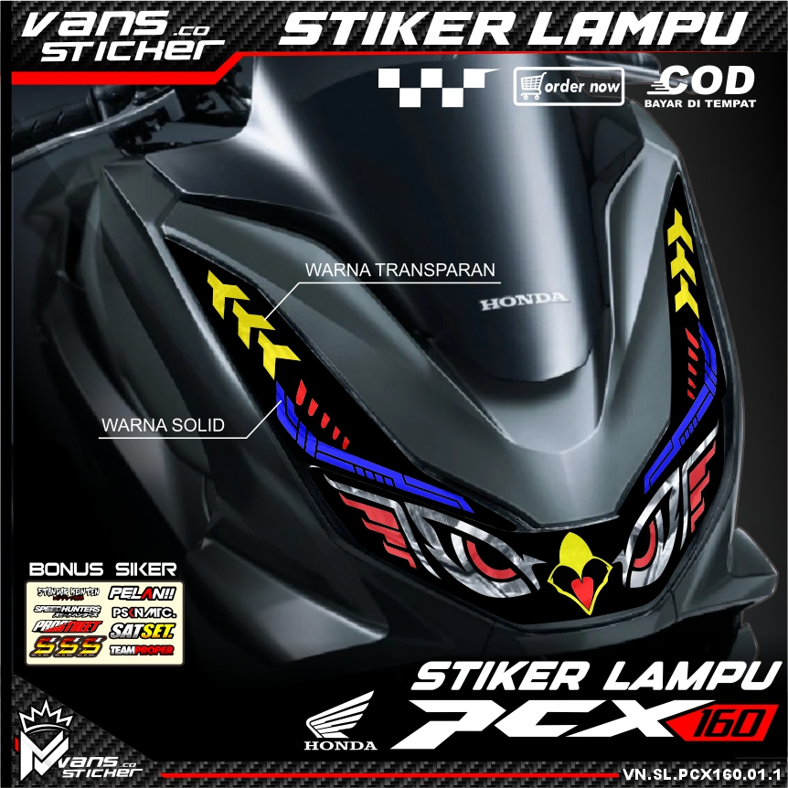 Stiker variasi lampu alis motor PCX 160 stiker lampu alis PCX 160 trasparan