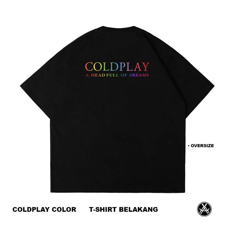 Artisan T-Shirt Coldplay Kaos Oversize Hitam Katun Combed