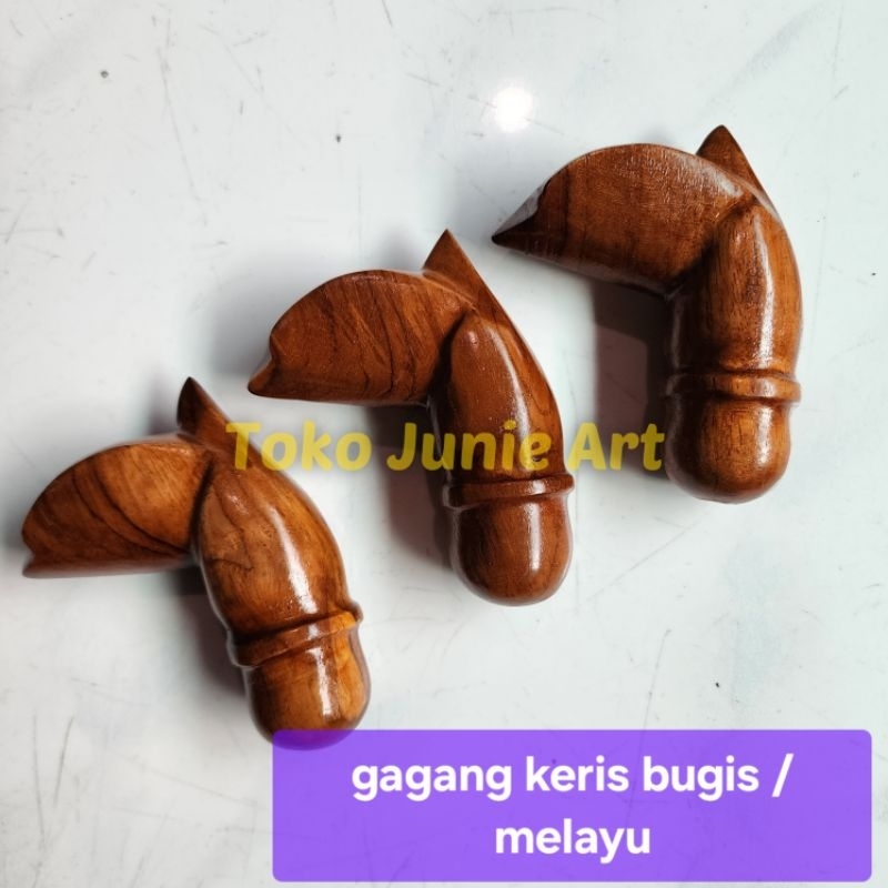 GAGANG KERIS UNIK KERIS BUGIS KAYU JATI ASLI TUA