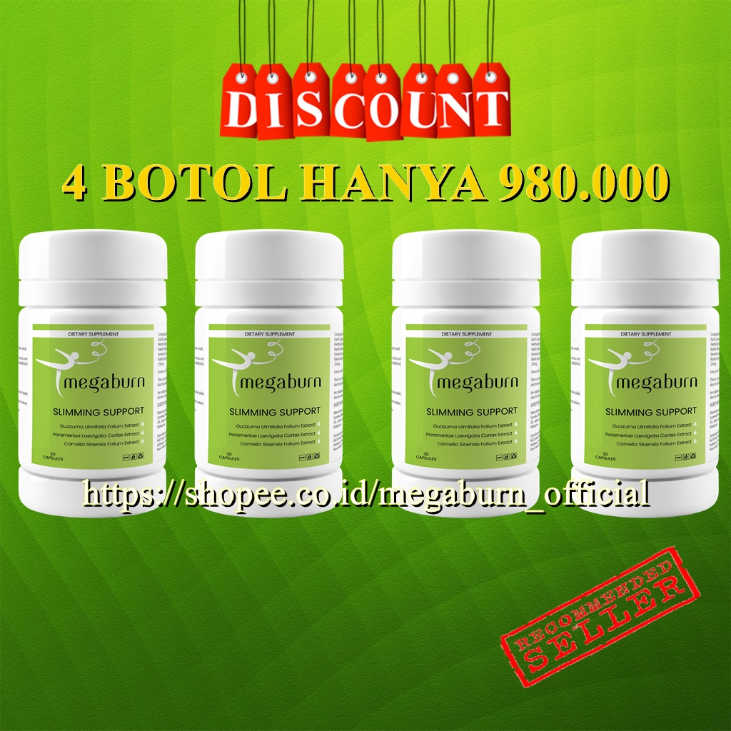 Paket 4 Botol Megaburn Slimming Capsul | Megaburn Official