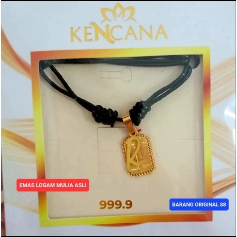 KALUNG Liontin Alphabet Perhiasan KENCANA Huruf Alfabet Emas Asli ANTAM Original 24 Karat 99.99%