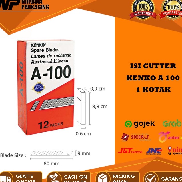 

Ready ISI PISAU CUTTER CUTER KECIL KENKO A 100 A100 A-100 REFILL KATER SEKOTAK (12 TUBE) ➵➭✬