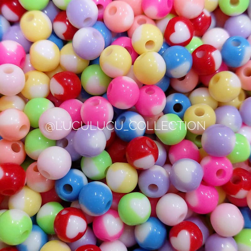 Manik Acrylic Bulat Love (10 gram) / Manik Monte Mote Akrilik Bulat Love