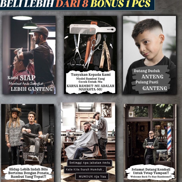 modelTipe XRC949 poster hd - Poster kayu barbershop - Hiasan dinding barbershop - Kata kata bijak ba