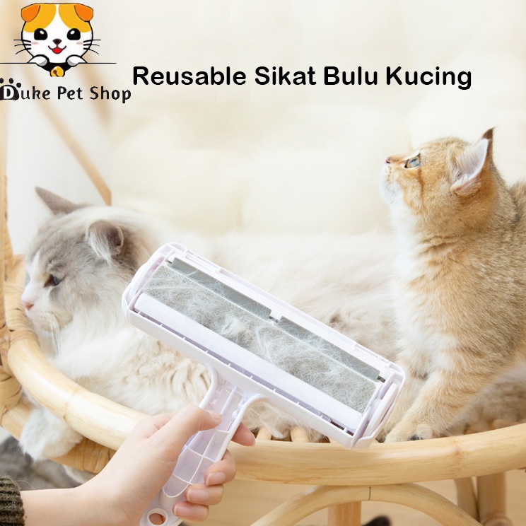 Readystock Sikat Bulu Kucing Di Baju Untuk Karpet Pakaian Pembersih Bulu Anjing di Sofa Abu Model Te