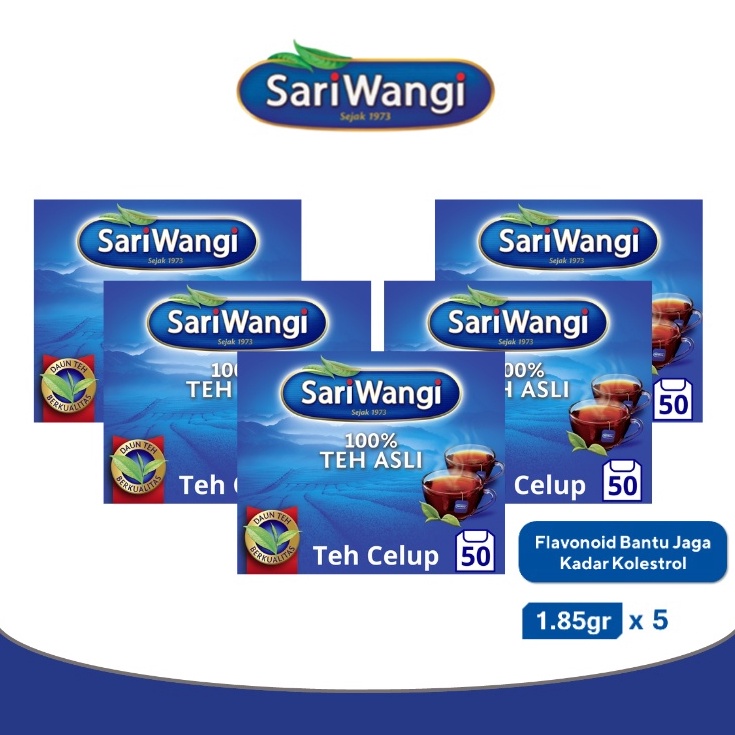 

6FLEU Sariwangi Teh Hitam Asli 1.85g Isi 50 Multipack (Isi 5) Promo
