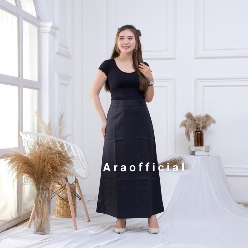 ROK KANTOR A ROK KERJA MODEL A ROK FORMAL A LINE ROK GURU MODEL A ROK A LINE JUMBO ROK HITAM PANJANG