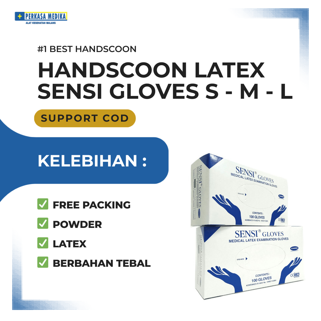 handscone murah Sarung Tangan PD Gloves Powder Latex 100pcs