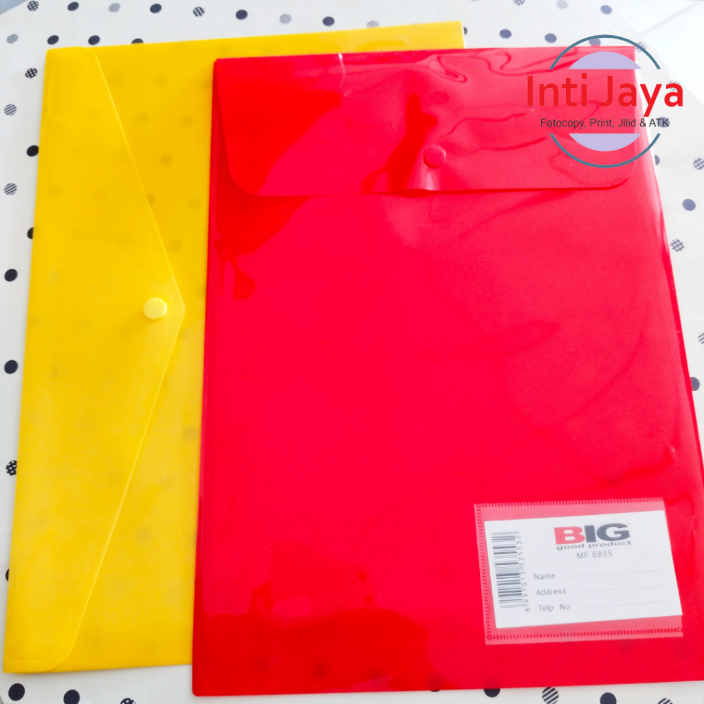 

Map Kancing Plastik Folio Model Envelope BIG No. 8811/ 8855 dengan Nametag