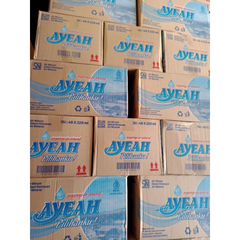 

AYEAH Air Mineral Dalam Kemasan 1 Karton 48Pcs x 220ml