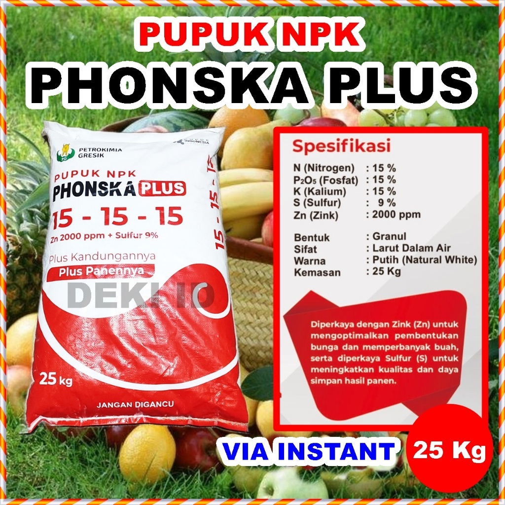 Phonska Plus 25 Kg Pupuk NPK Ponska 151515 Kemasan Pabrik Via Instant