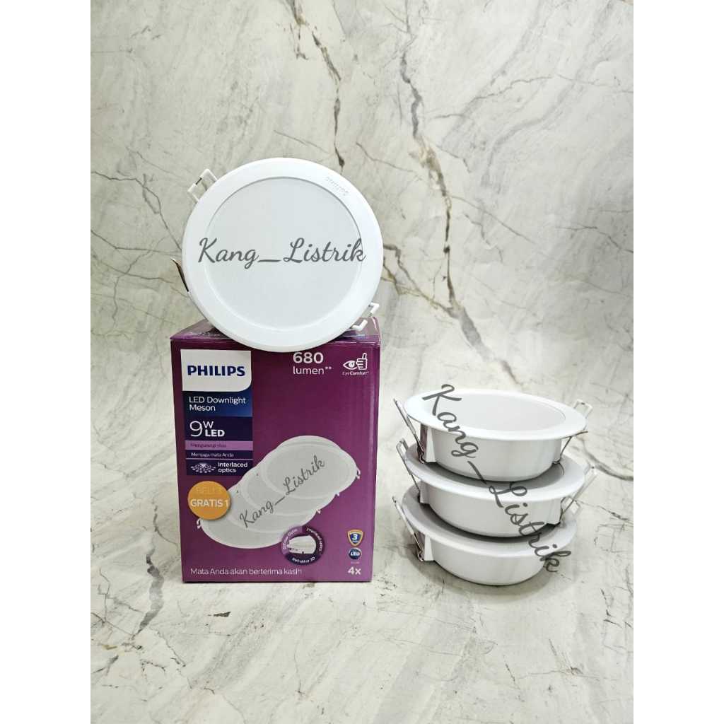 Philips Downlight LED Meson 59449 105 9W 65K Putih - Paket 3 Gratis 1