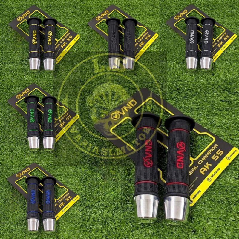 Handgrip VND Grip Bulu AK 55 Handfat Sarung Gas + Jalu Stang Universal Semua Motor 1set LsVariasi