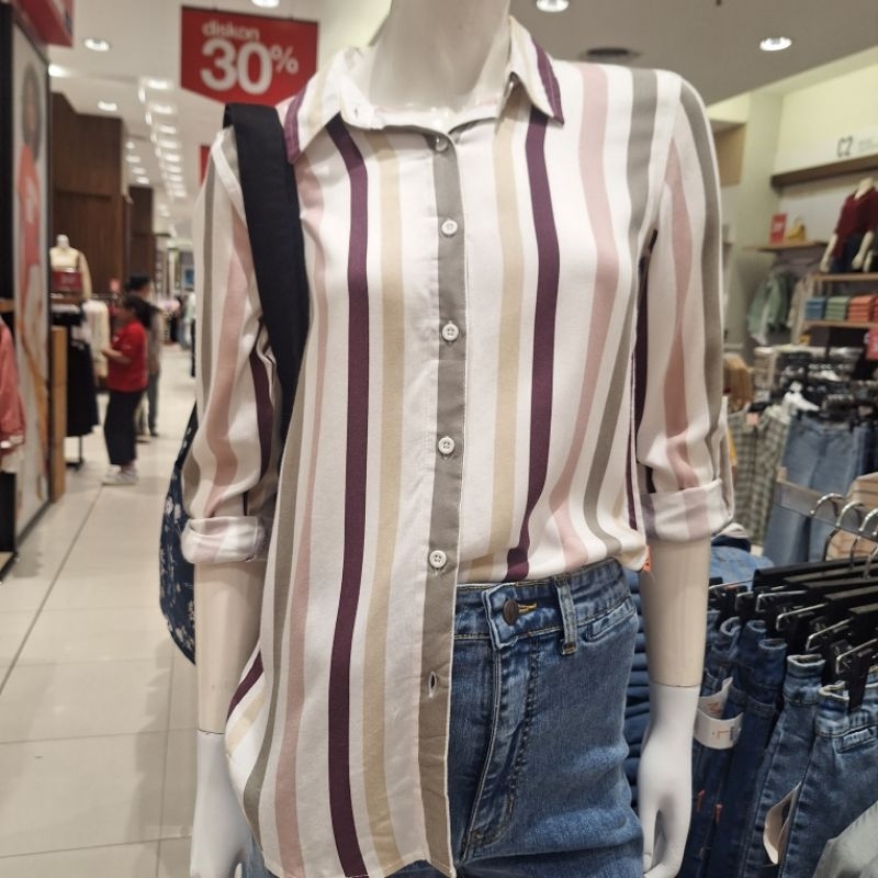 Kemeja Wanita motif garis DUST JEANS by Matahari dept Store PROMO SALE