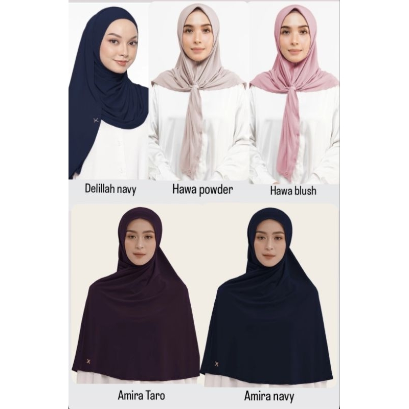 preloved LIKE NEW delilah, Amira & hawa hijab instant jersey korea premium by hameeda