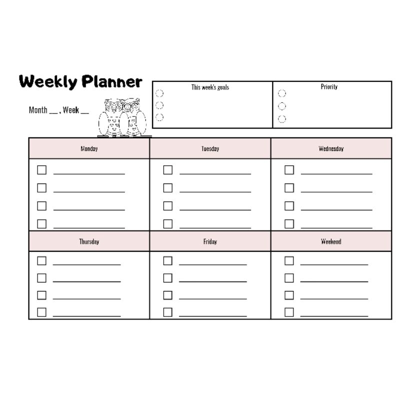 

Weekly Planner | Planner Produktif | Jadwal tugas | Jadwal Pelajaran | Loose Leaf Isi Binder