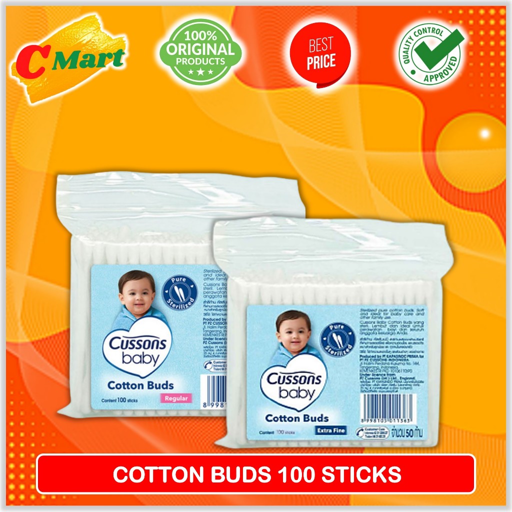 Cussons Baby Cotton Buds Regular & Extra Fine 100 Sticks - Cussons Cotton Bud - CMart