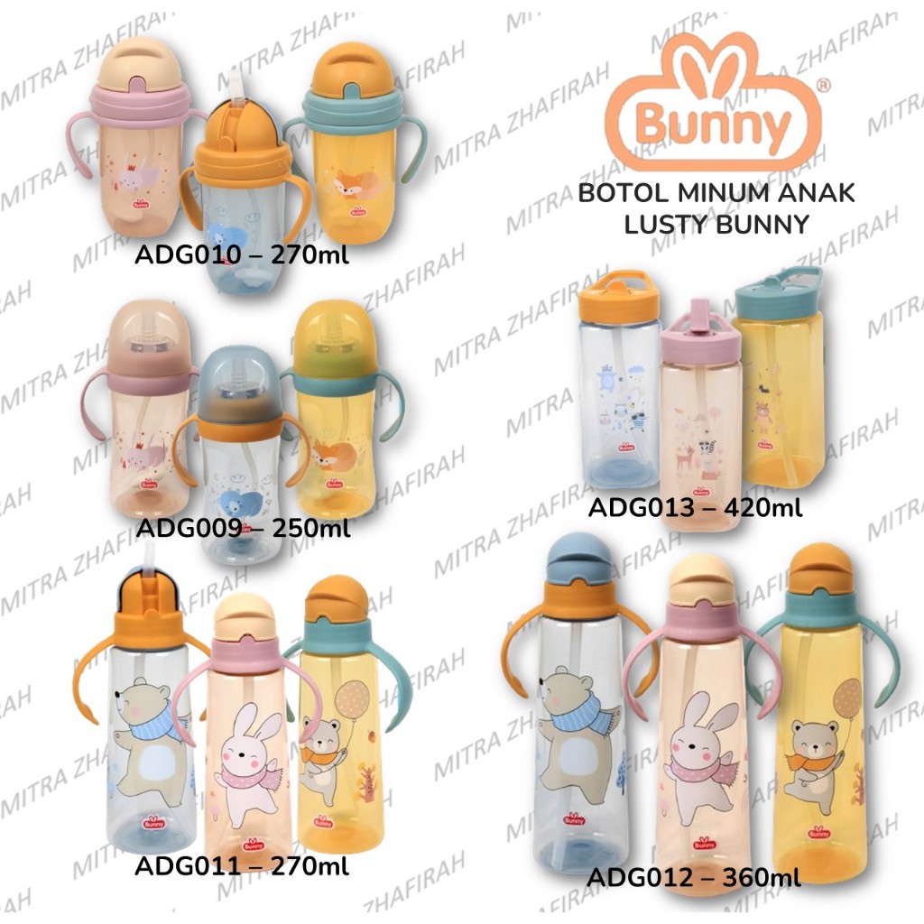 LUSTY BUNNY Bunny Euroline Series Training Cup With Straw Botol Minum Bayi