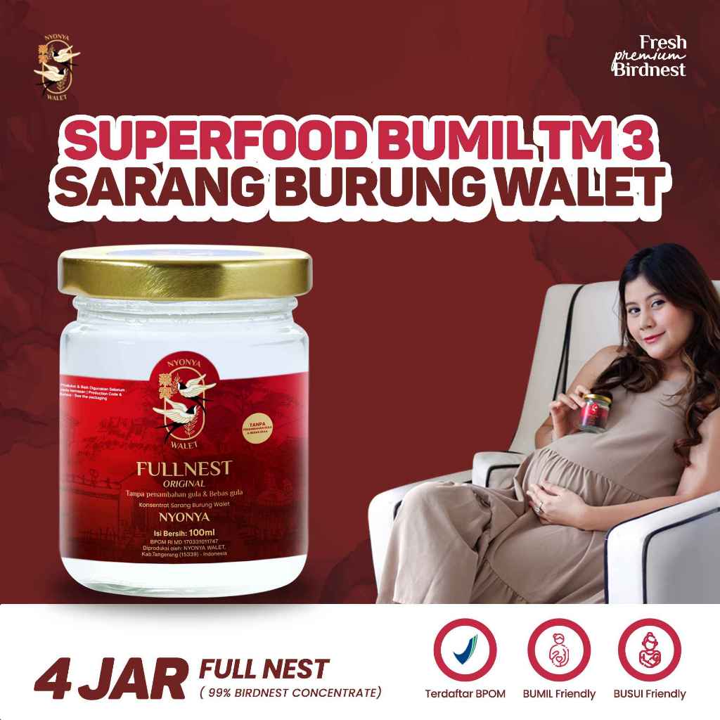 

NYONYA WALET - Minuman Sarang Walet - Bird Nest Drink - Full Nest (99% Bird Nest) - Box 4