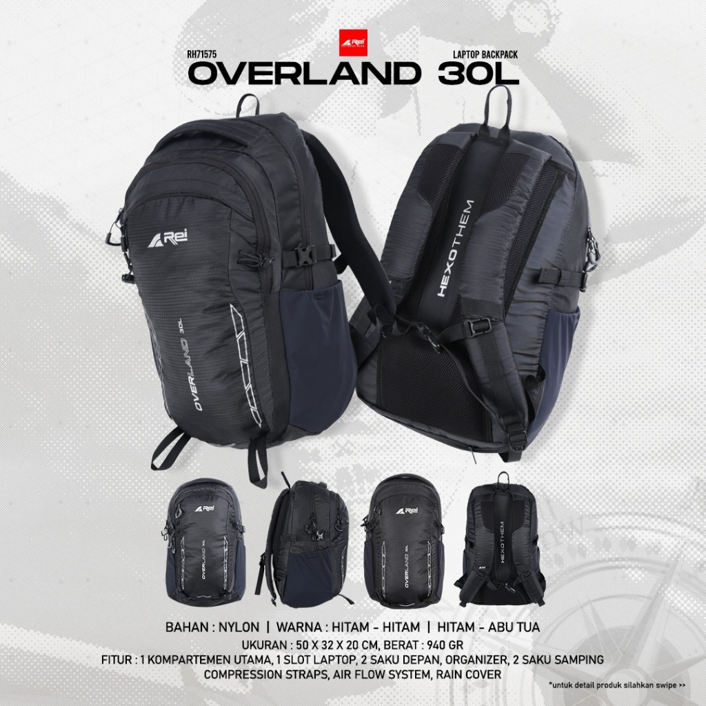 Tas Ransel Pria Overland 30 Liter Arei Outdoorgear - Tas Ransel Laptop REI OVERLAND 30L  - BACKPACK 