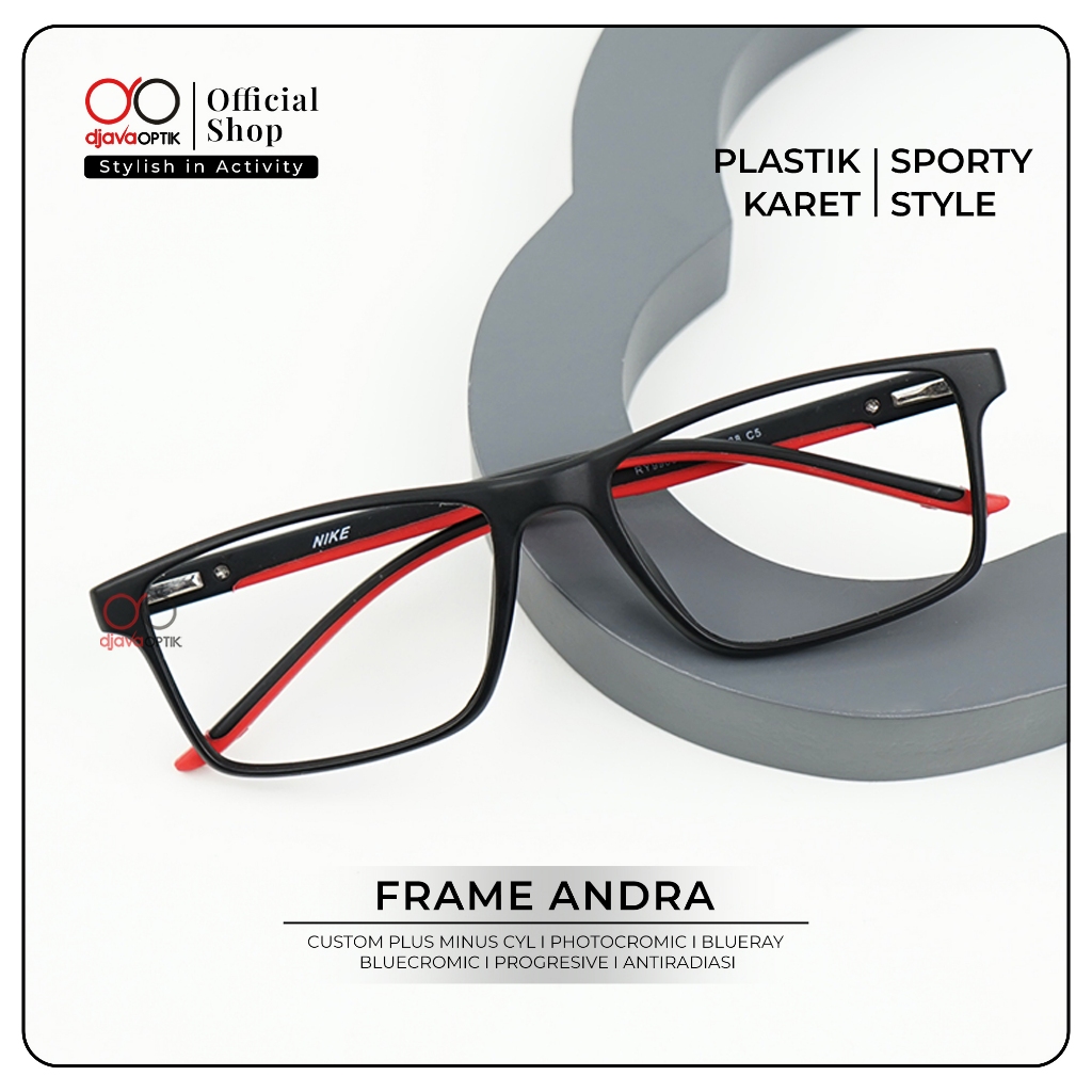 DJAVA OPTIK - Frame Andra - Kacamata Blueray Pria Olahraga Stylish