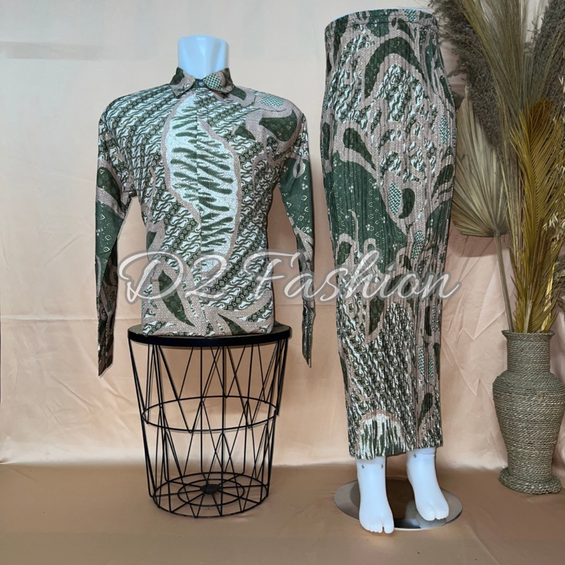 ROK PLISKET BATIK COUPLE  BAJU BATIK COUPLE  KAIN PLISKET PREMIUM  BATIK SET / BATIK COUPLE  BATIK L