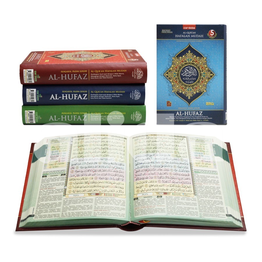 Alquran Hafalan Terjemah Al-Hufaz Cordoba Tajwid Warna Uk saku A6 Al-Quran Alhufaz A6
