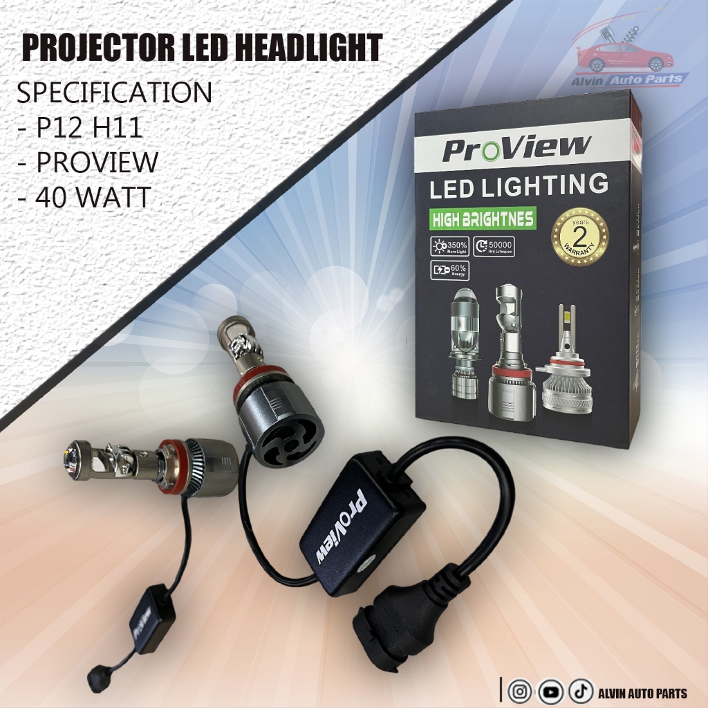 PRO VIEW  PROJECTOR LED HEADLIGHT P12 H11 / LED MOBIL