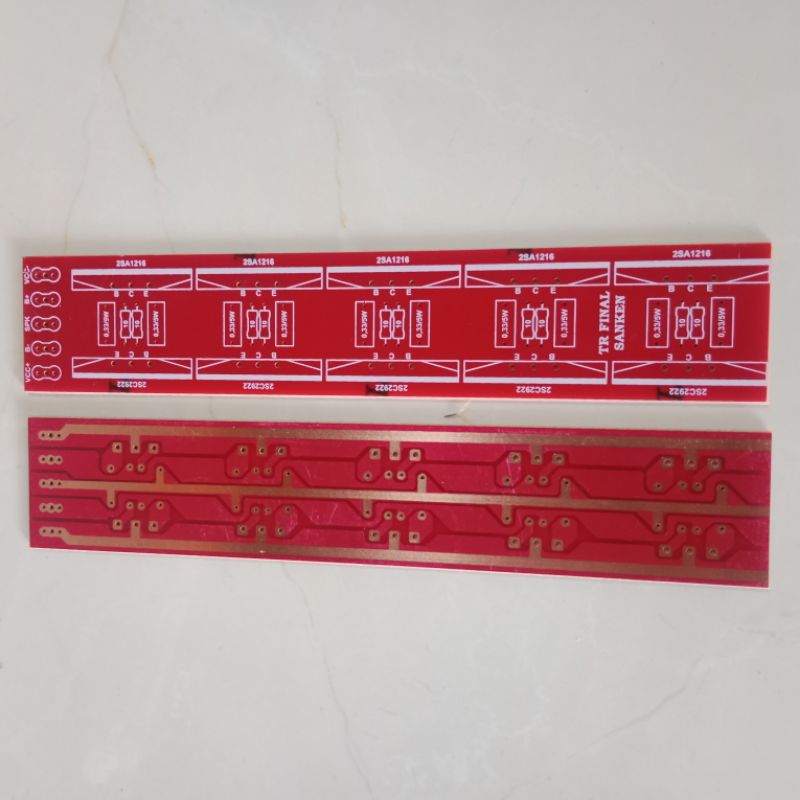 PCB TR FINAL SANKEN 5 SET UKURAN 3.9x20 cm/PCB TRANSISTOR FINAL SANKEN 5SET BAHAN PERTINAK